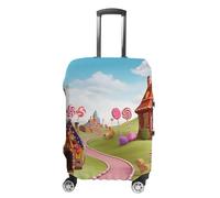 TKJMCSW Candy Land - Copertura per bagagli approvata TSA, elastica, lavabile, antigraffio, adatta per custodie da 48-76 cm, bianco, L
