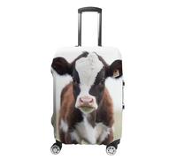 TKJMCSW Copertura per bagagli a forma di mucca, approvata TSA, per valigie, elastica, lavabile, antigraffio, per valigie da viaggio, adatta per custodie da 48-76 cm, bianco, M