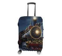 TKJMCSW Copertura per bagagli a forma di treno natalizio, approvata TSA, per valigie, elastica, lavabile, antigraffio, adatta per custodie da 48-76 cm, bianco, S