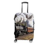 TKJMCSW Copertura per bagagli a treno locomotiva a vapore, approvata TSA, per valigie, elastica, lavabile, antigraffio, adatta per valigie da 48-76 cm, bianco, S