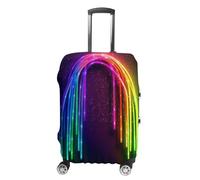 TKJMCSW Copertura per bagagli arcobaleno fluo approvata TSA, copertura elastica lavabile per valigie, antigraffio, adatta per custodie da 48-76 cm, bianco, S