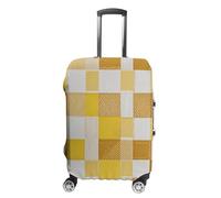 TKJMCSW Copertura per bagagli bianca e gialla approvata TSA, per valigie, elastica e lavabile, antigraffio, adatta per custodie da 48-76 cm, bianco, L