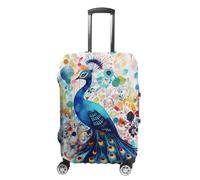 TKJMCSW Copertura per bagagli color pavone approvata Tsa per valigie per bagagli elastica lavabile copertura antigraffio per valigie da viaggio custodia protettiva per valigie da 48-76 cm (), bianco