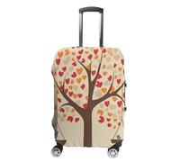 TKJMCSW Copertura per bagagli con albero con uccelli su altalena, approvata TSA, per valigie, elastica, lavabile, antigraffio, adatta per custodie da 48-76 cm, bianco, L