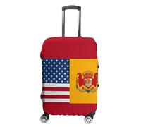 TKJMCSW Copertura per bagagli con bandiera della Spagna americana approvata TSA, copertura elastica lavabile per valigie, antigraffio, adatta per custodie da 48-76 cm, bianco, M