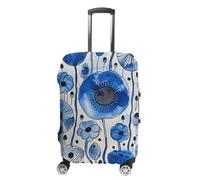 TKJMCSW Copertura per bagagli con inchiostro bianco e blu, approvata TSA, per valigie, elastica, lavabile, antigraffio, adatta per custodie da 48-76 cm, bianco, M