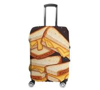 TKJMCSW Copertura per bagagli con panini al formaggio, approvata TSA, per valigie, elastica, lavabile, antigraffio, adatta per custodie da 48-76 cm, bianco, L