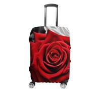TKJMCSW Copertura per bagagli con rose rosse, approvata TSA, per valigie, elastica e lavabile, antigraffio, adatta per custodie da 48-76 cm, bianco, M