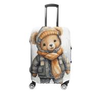 TKJMCSW Copertura per bagagli con simpatico orso Tsa approvata coperture per valigie elastiche lavabili custodie per valigie da viaggio anti-graffio custodia protettiva per valigia compatibile con