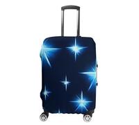 TKJMCSW Copertura per bagagli con stelle blu in stile cartone animato, approvata TSA, per valigie, elastica, lavabile, antigraffio, adatta per custodie da 48-76 cm, bianco, M