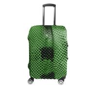 TKJMCSW Copertura per bagagli in pelle di serpente verde, approvata TSA, copertura elastica lavabile per valigie, antigraffio, adatta per custodie da 48-76 cm, bianco, M