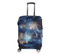 TKJMCSW Copertura per bagagli per il nuovo anno pirotecnica approvata TSA, copertura elastica lavabile per valigie da viaggio, antigraffio, adatta per custodie da 48-76 cm, bianco, L
