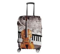TKJMCSW Copertura per bagagli per pianoforte e violino, approvata TSA, per valigie, elastica, lavabile, antigraffio, adatta per custodie da 48-76 cm, bianco, XL
