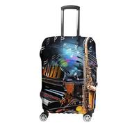 TKJMCSW Copertura per bagagli per sassofono e pianoforte, approvata TSA, copertura elastica lavabile, antigraffio, per valigie da viaggio, adatta per custodie da 48-76 cm, bianco, XL