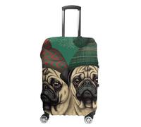 TKJMCSW Copertura per valigie con due carlini che indossano cappelli e valigie, approvate TSA, elastiche, lavabili, antigraffio, per valigie da viaggio, adatte per custodie da 48,9 a 76,2 cm, bianco