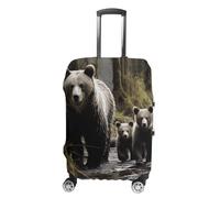 TKJMCSW Copertura per valigie con scritta "Mother Bear and Her - approvata TSA, per valigie, elastica, lavabile, antigraffio, adatta per custodie da 48-76 cm, bianco, XL