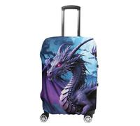 TKJMCSW Custodia per bagagli viola con drago Luna Approvata Tsa Custodie per Bagagli Elastico Lavabile Custodia per Tuta Antigraffio Viaggio Copertura Valigia Custodia Protector Fit 19-30 pollici (M