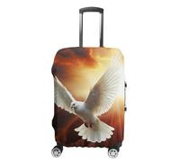 TKJMCSW Dove Sun Art Copertura per bagagli approvata TSA, copertura elastica lavabile per valigie, antigraffio, adatta per custodie da 48-76 cm, bianco, L