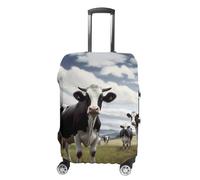 TKJMCSW Farm Cow Pictures - Copertura per bagagli approvata TSA, per valigie, elastica, lavabile, antigraffio, adatta per custodie da 48-76 cm, bianco, L