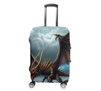 TKJMCSW Flying Dragon - Copertura per bagagli approvata TSA, elastica, lavabile, antigraffio, adatta per custodie da 48-76 cm, bianco, M