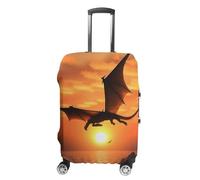 TKJMCSW Flying Dragon - Copertura per bagagli approvata TSA, elastica, lavabile, antigraffio, adatta per custodie da 48-76 cm, bianco, L