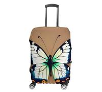 TKJMCSW Graziosa copertura per bagagli con piccola farfalla approvata TSA, copertura elastica lavabile per valigie da viaggio, antigraffio, adatta per custodie da 48-76 cm, bianco, S