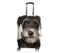 TKJMCSW Graziosa copertura per bagagli Schnauzer approvata TSA, per valigie, elastica, lavabile, antigraffio, adatta per custodie da 48-76 cm, bianco, S