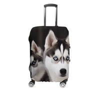 TKJMCSW Husky - Copertura per bagagli con cani omologati TSA, elastica, lavabile, antigraffio, adatta per custodie da 48-76 cm, bianco, L