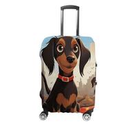 TKJMCSW I Love My Dog Bassotti Copertura per valigie approvata TSA, per valigie, elastica, lavabile, antigraffio, per valigie da viaggio, adatta per custodie da 48-76 cm, bianco, L