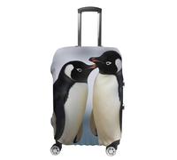 TKJMCSW I Love Penguins, copertura per valigie approvata TSA, elastica, lavabile, antigraffio, adatta per custodie da 48-76 cm, bianco, S