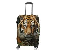 TKJMCSW Jungle Tiger, copertura per valigie approvata TSA, elastica, lavabile, antigraffio, per valigie da viaggio, adatta per custodie da 48-76 cm, bianco, S