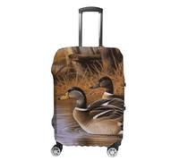 TKJMCSW Mallard Ducks - Copertura per bagagli approvata TSA, elastica, lavabile, antigraffio, per valigie da viaggio, adatta per custodie da 48-76 cm, bianco, S