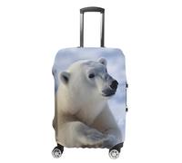 TKJMCSW Polar Bear - Copertura per valigie approvata TSA, elastica, lavabile, antigraffio, adatta per custodie da 48-76 cm, bianco, S