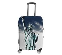 TKJMCSW Statua della Libertà Copertura per bagagli approvata TSA, copertura elastica lavabile per valigie, antigraffio, adatta per custodie da 48-76 cm, bianco, L