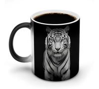 TKJMCSW Tazza da caffè 325 ml tazze che cambiano colore A Tiger, tazze di caffè che cambiano calore con manico, tazza magica sensibile al calore per donne uomini divertente tazza in ceramica per tè