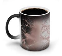 TKJMCSW Tazza da caffè da 325 ml, colore marmo oro rosa, tazze da caffè che cambiano colore con manico, tazza magica sensibile al calore, per donne e uomini, divertente tazza in ceramica per tè, latte