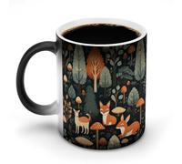 TKJMCSW Tazza da caffè da 325 ml con animali del bosco che cambia colore, tazze da caffè che cambiano il calore con manico, tazza magica sensibile al calore, per donne e uomini, divertente tazza in