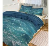 TKJMCSW The Deep Blue Sea Set copripiumino set di biancheria da letto Queen Comforter Set di biancheria da letto Set di biancheria da letto con 1 piumino reversibile e 2 federe 259,1 x 228,6 cm