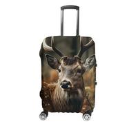 TKJMCSW Wild Deer - Copertura per valigie approvata TSA, elastica, lavabile, antigraffio, adatta per custodie da 48-76 cm, bianco, L