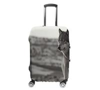 TKJMCSW Wolf On The Grass - Copertura per bagagli approvata TSA, elastica, lavabile, antigraffio, adatta per custodie da 48-76 cm, bianco, L