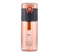 TKK 1013 - Borraccia per bambini, 400 ml, a prova di perdite, in Tritan, senza BPA, utilizzabile con una sola mano, trasparente, con colino, colore: Rosa