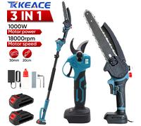 TKKEACE 1000W 2in1 Brushless High Branch Saw Motosega e cesoie da potatura Attrezzo da giardino con palo telescopico per Makita 21V Batteria