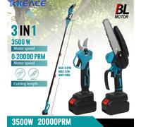TKKEACE 3 IN 1 Palo telescopico senza spazzole 40MM Forbici elettriche Motosega da 6 pollici Potatura da giardino alta per Makita 21V Batteria Pin