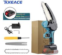 TKKEACE 3000W 8 pollici Mini sega a catena elettrica potatura motosega lavorazione del legno giardino taglio sega utensili ad alta potenza per batteria 24V 3000W With 1 Battery