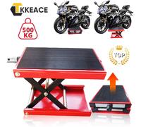 TKKEACE Martinetto per forbici per ascensore per moto 85-340mm/3,35-13,39 pollici Altezza regolabile Pieghevole Capacità 500 kg Supporto per cric per moto