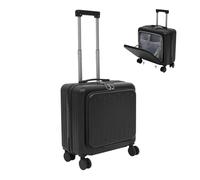 TkkMivcOC Valigia a mano piccola 18 pollici, leggera valigetta da viaggio con serratura a combinazione, porta USB, porta bevande, 4 ruote, bagaglio a mano, trolley per viaggi, 45 x 24 x 41 cm (nero)