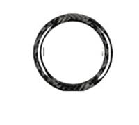 TKLGFEK Carbon Fiber Car Engine Start Stop Button Trim Sticker Key Ring Interior Accessories Compatible for Audi A3 A4 A5 A6 C5 C6 Q5 Q7 S3 S6 S7(Ring Black)