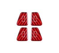 TKLGFEK Carbon Fiber Car Interior Door Switch Button Trim Stickers Accessories Compatible for Tesla Model Y 2019-2025 Juniper Model 3 Highlands 2024(B red model y)
