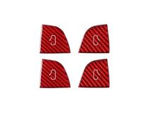 TKLGFEK Carbon Fiber Car Interior Door Switch Button Trim Stickers Accessories Compatible for Tesla Model Y 2019-2025 Juniper Model 3 Highlands 2024(A red highland)