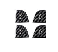TKLGFEK Carbon Fiber Car Interior Door Switch Button Trim Stickers Accessories Compatible for Tesla Model Y 2019-2025 Juniper Model 3 Highlands 2024(A black highland)